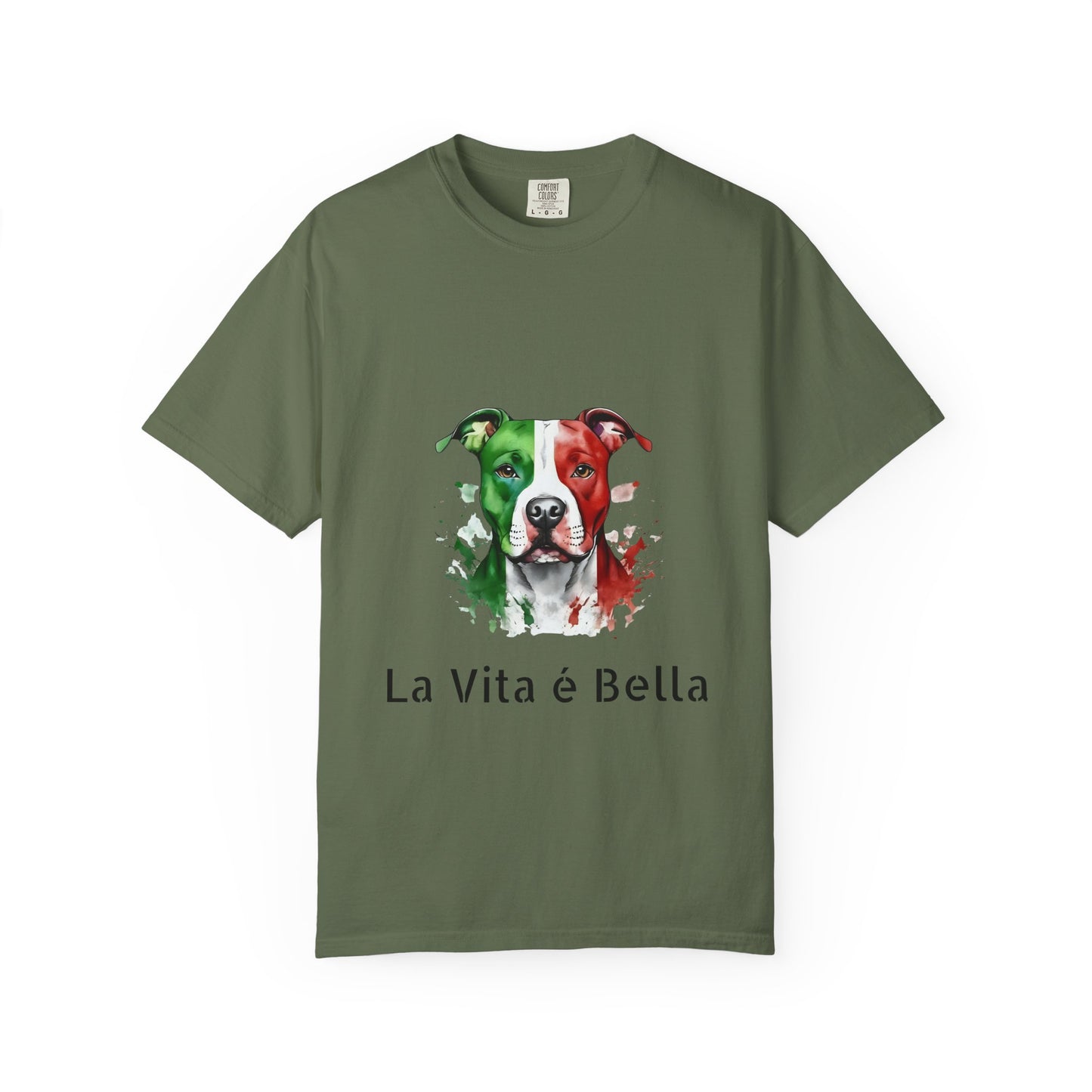 La Vita è Bella Italian Flag Pit Bull T-Shirt — Italian Pitbull Pride Tee