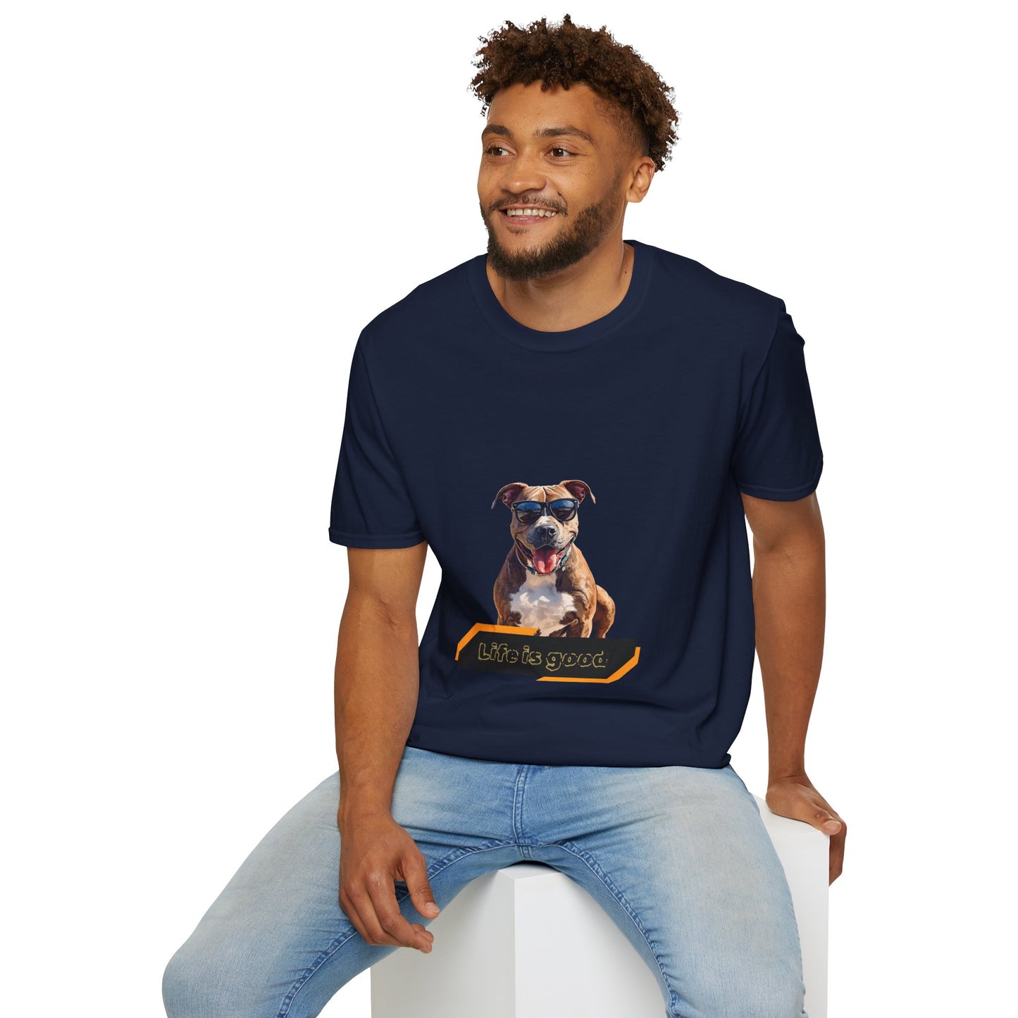 Staffordshire Bull Terrier Graphic T-Shirt — "Life is Good" Tee