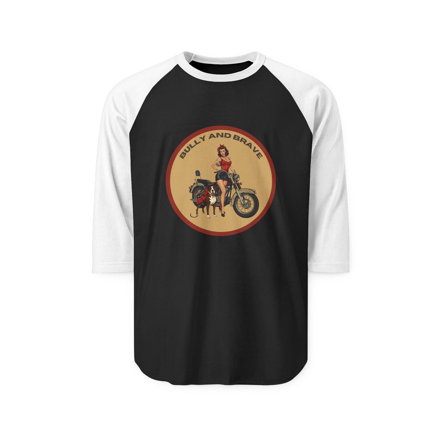 Ride On — "Bully and Brave" Vintage Motorcycle Raglan T-Shirt