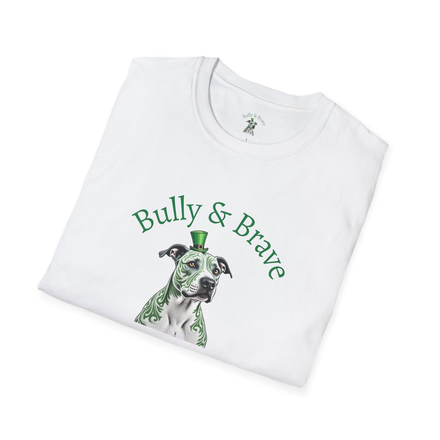 Bully & Brave Pit Bull T-Shirt — Green Tribal Rescue Dog Tee