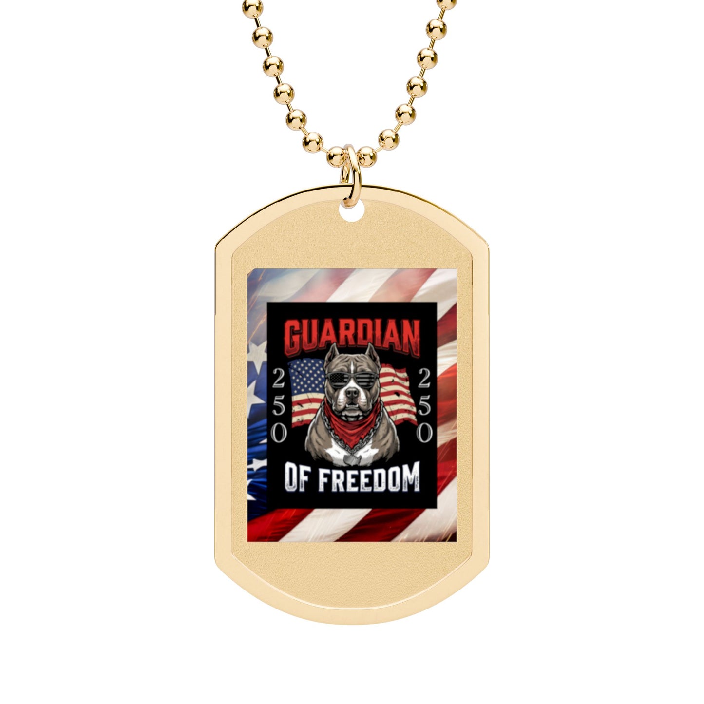 Guardian of Freedom Dog Tag Necklace — Patriotic American Flag Military Tribute
