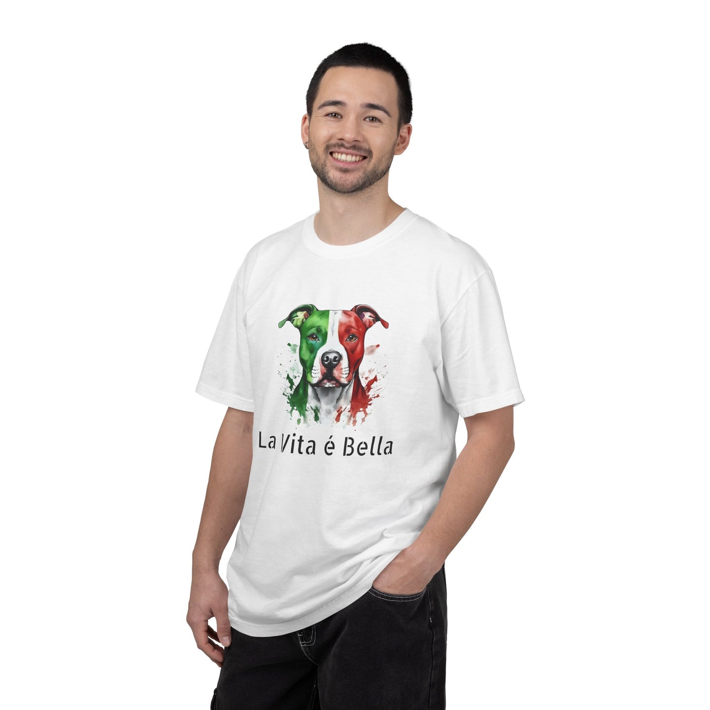 La Vita è Bella Italian Flag Pit Bull T-Shirt — Italian Pitbull Pride Tee