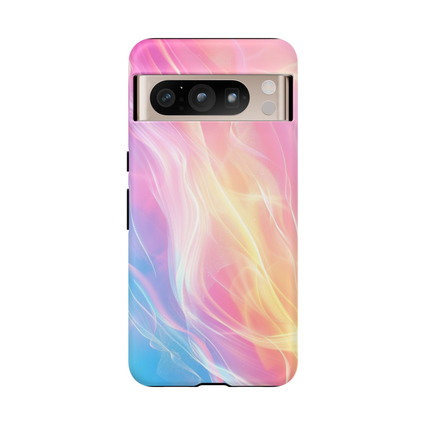 Pastel Marble Tough Phone Case — Protective iPhone Cover with Pink Blue Gradient Swirl