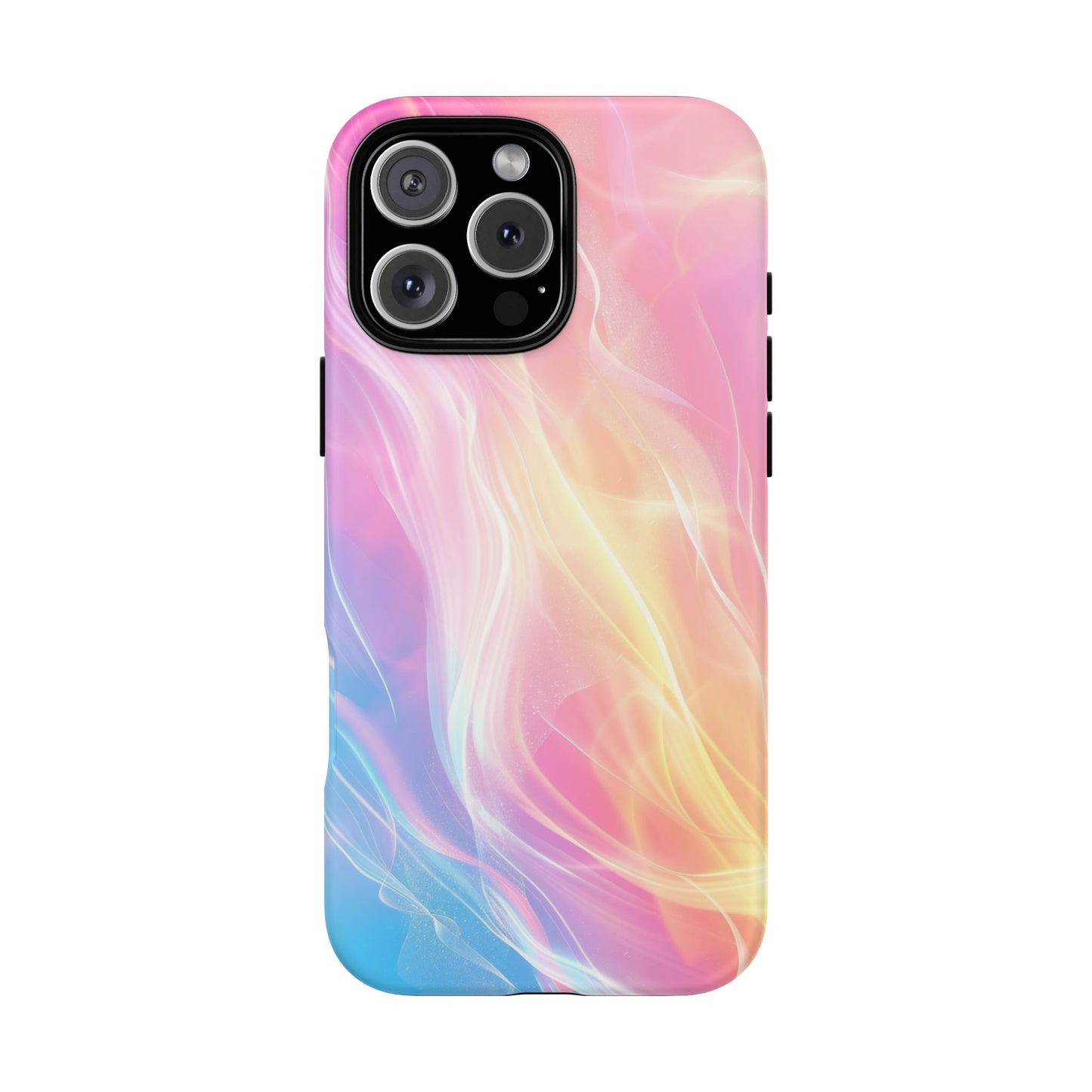Pastel Marble Tough Phone Case — Protective iPhone Cover with Pink Blue Gradient Swirl
