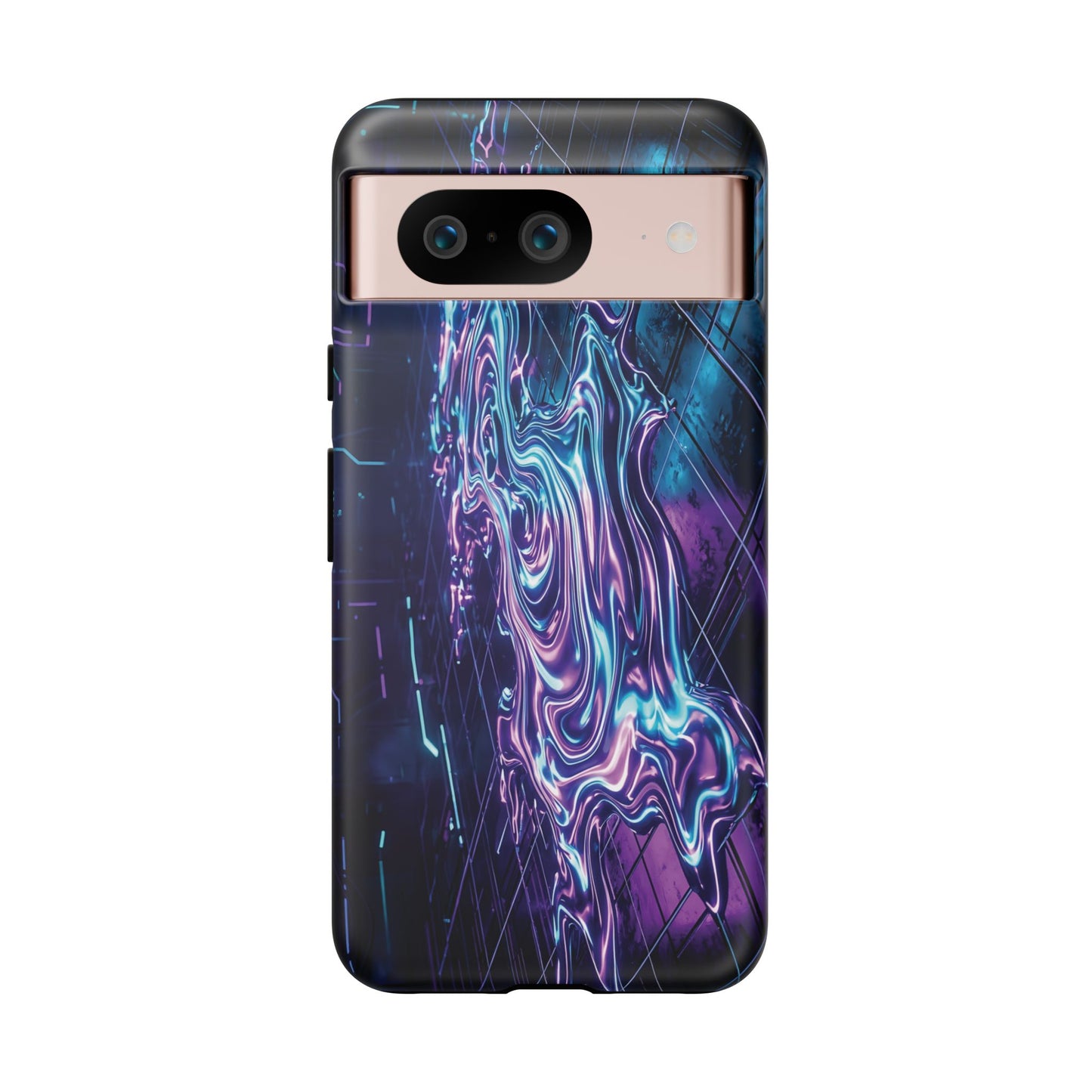 Galaxy Resin Water Tough Case — Neon Purple Blue Abstract Phone Cover