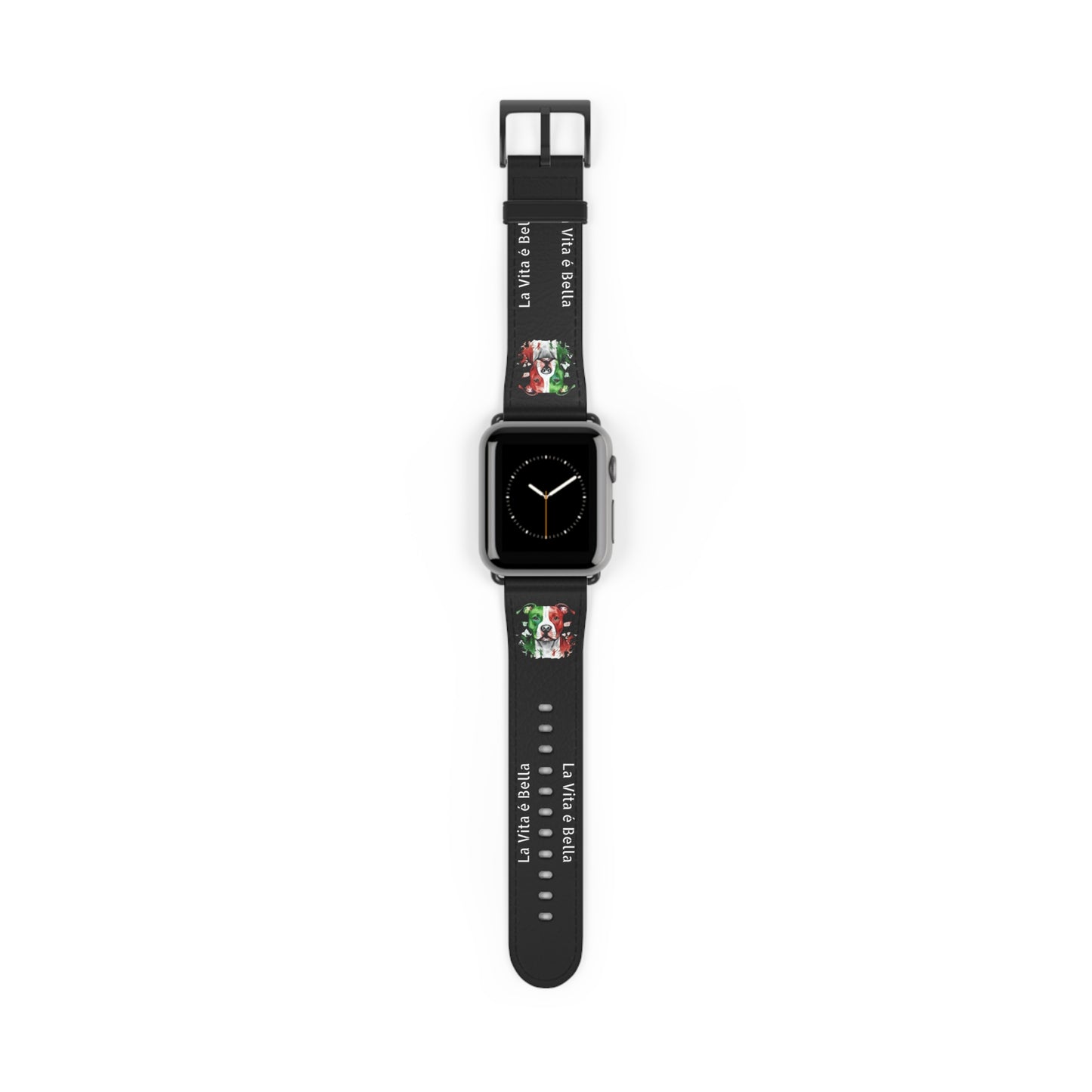 Italian Flag Dog Watch Band — “La Vita è Bella” Silicone Apple Watch Strap