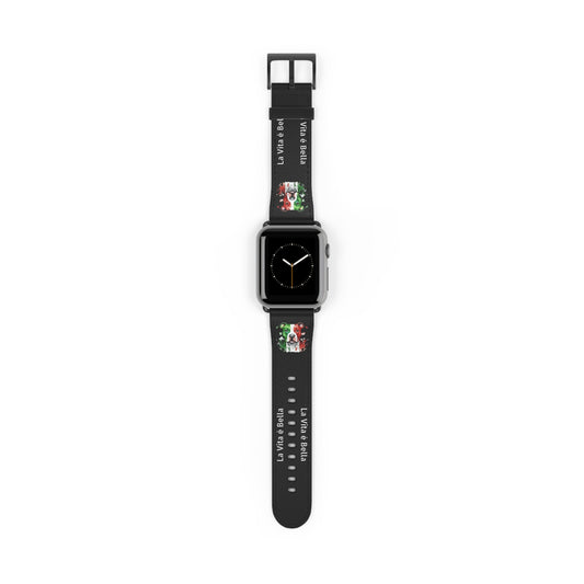 Italian Flag Dog Watch Band — “La Vita è Bella” Silicone Apple Watch Strap