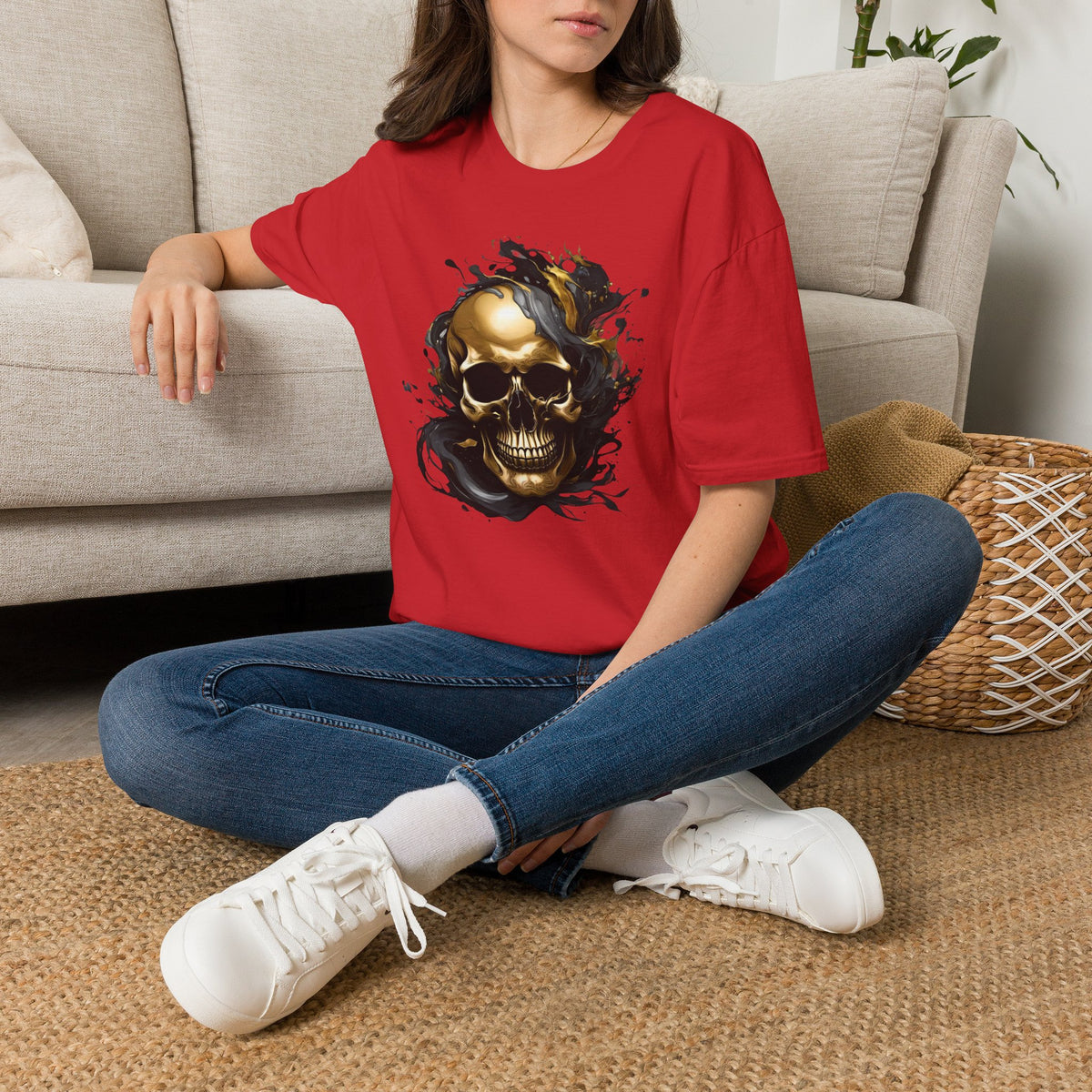 Bully and Brave Style - Gold Skull Graphic T-Shirt