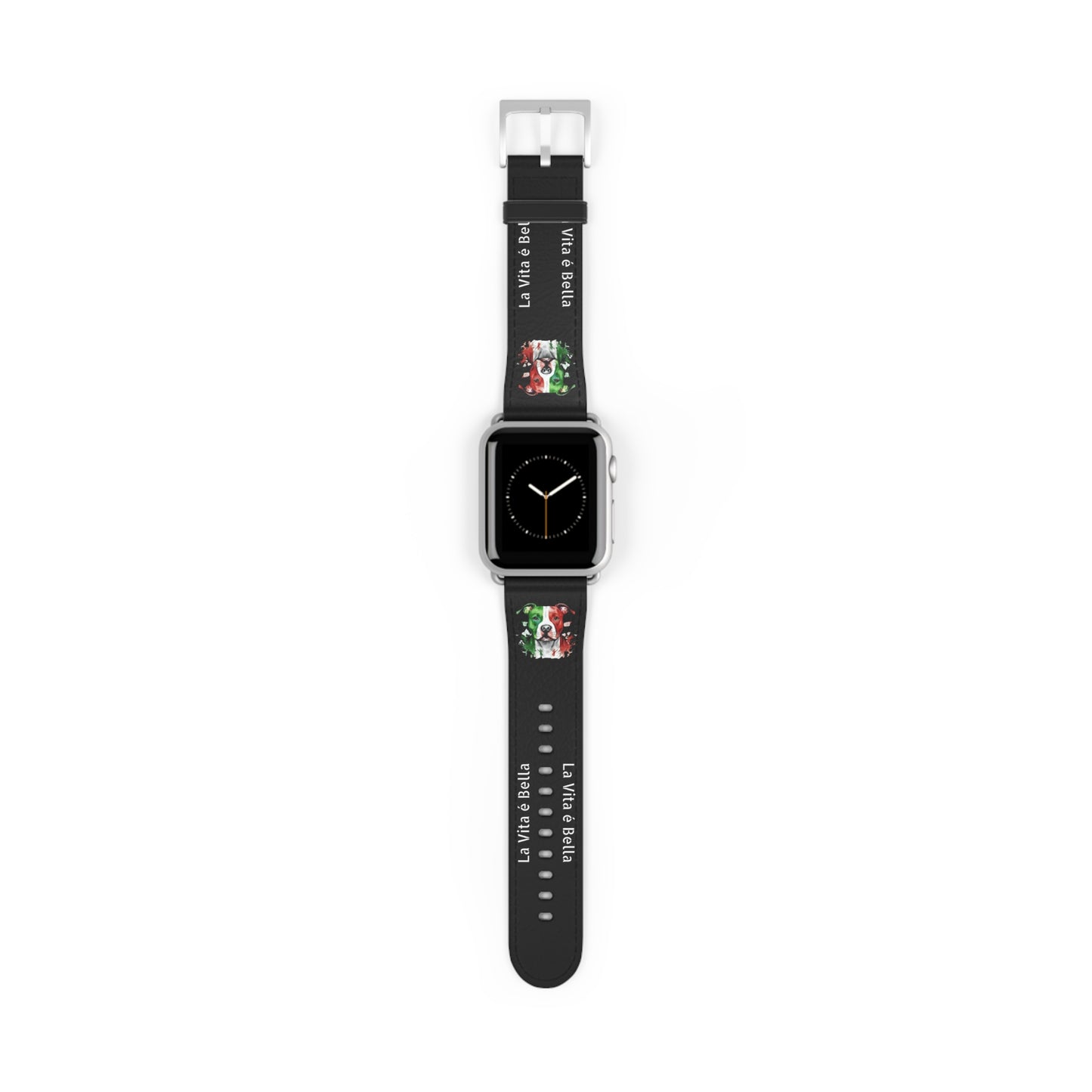 Italian Flag Dog Watch Band — “La Vita è Bella” Silicone Apple Watch Strap
