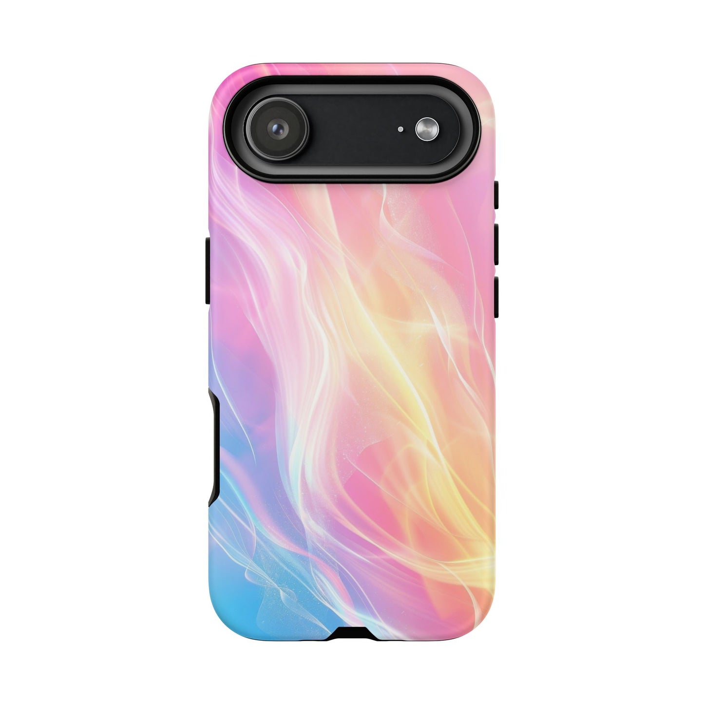 Pastel Marble Tough Phone Case — Protective iPhone Cover with Pink Blue Gradient Swirl