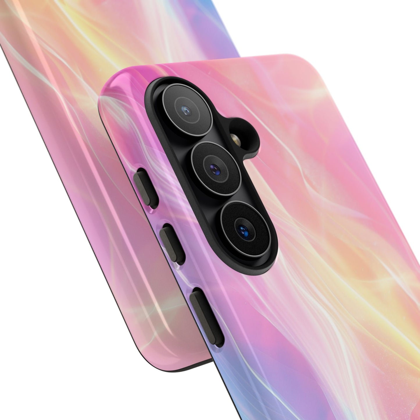 Pastel Marble Tough Phone Case — Protective iPhone Cover with Pink Blue Gradient Swirl
