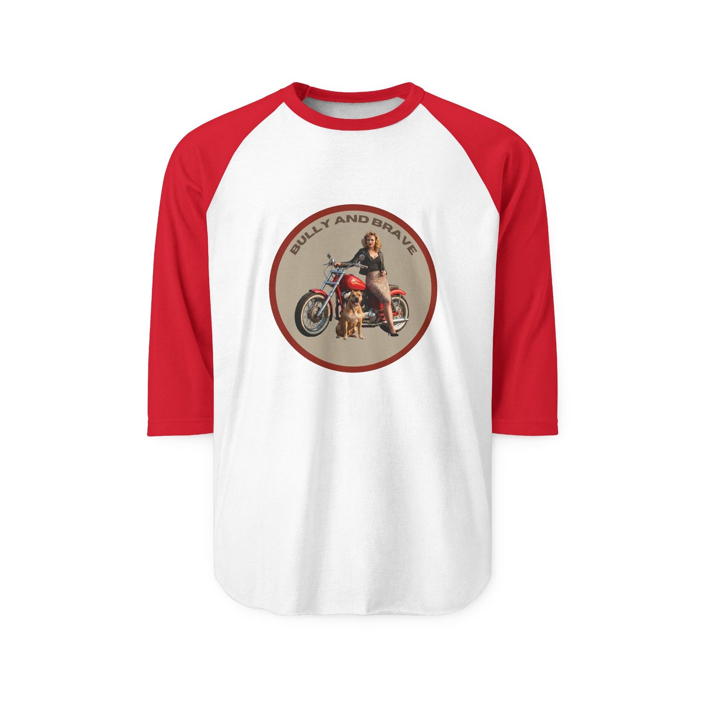 Ride On — "Bully and Brave" Vintage Motorcycle Raglan T-Shirt