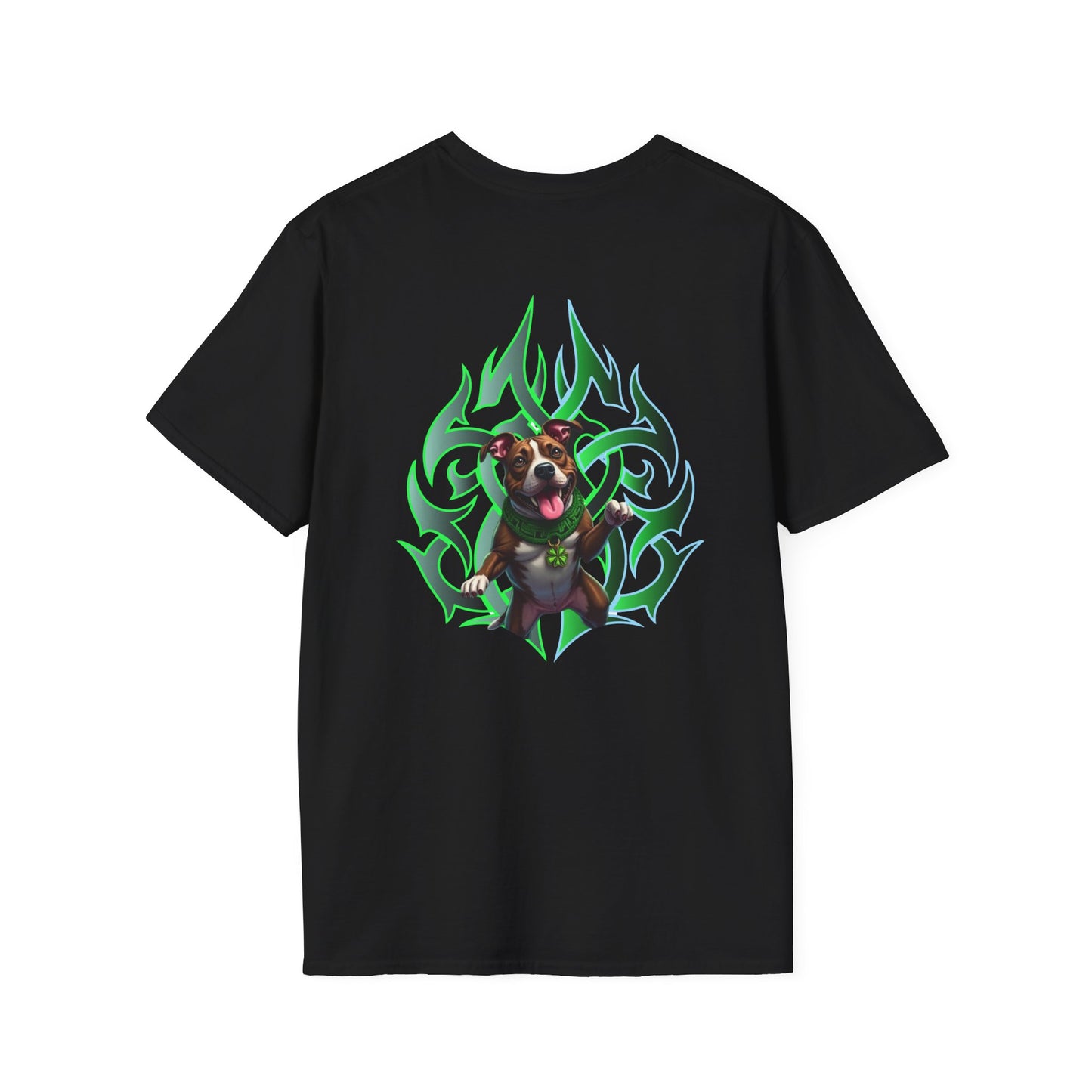 Bully & Brave Pit Bull T-Shirt — Green Tribal Rescue Dog Tee
