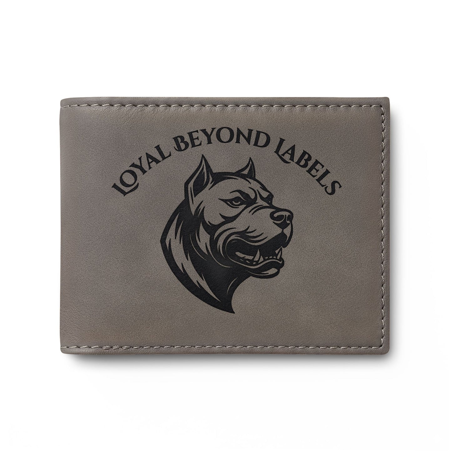 Pitbull Head Bi-Fold Wallet — Leather Card Wallet with Flip