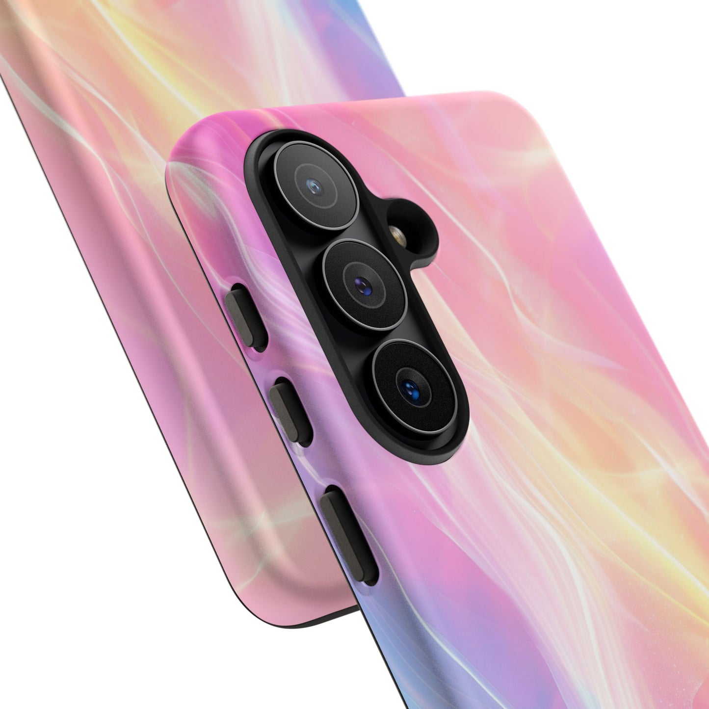Pastel Marble Tough Phone Case — Protective iPhone Cover with Pink Blue Gradient Swirl