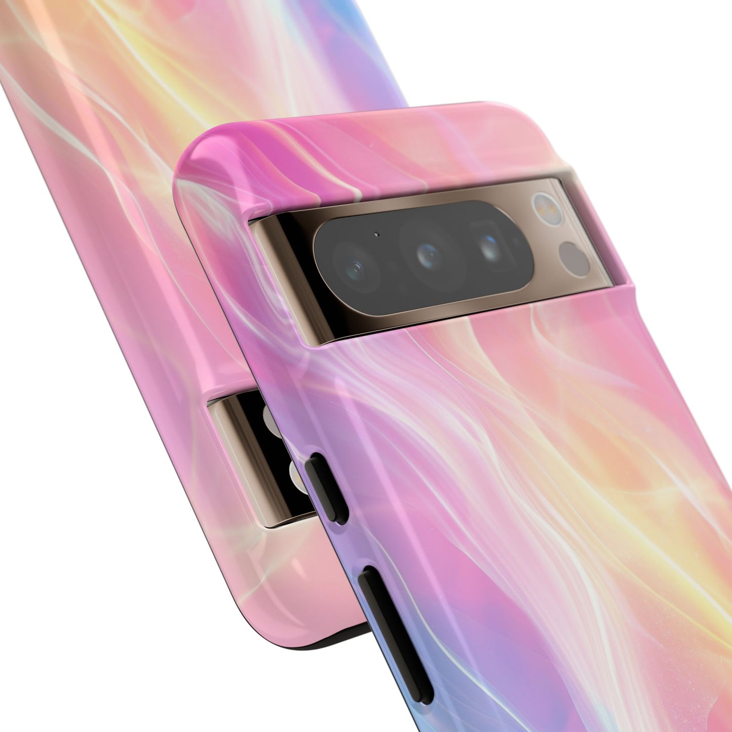 Pastel Marble Tough Phone Case — Protective iPhone Cover with Pink Blue Gradient Swirl