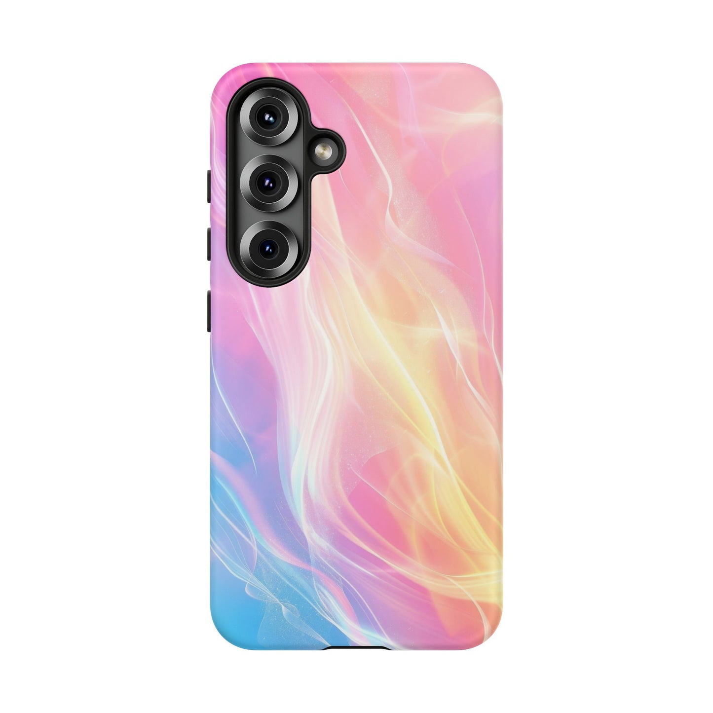 Pastel Marble Tough Phone Case — Protective iPhone Cover with Pink Blue Gradient Swirl