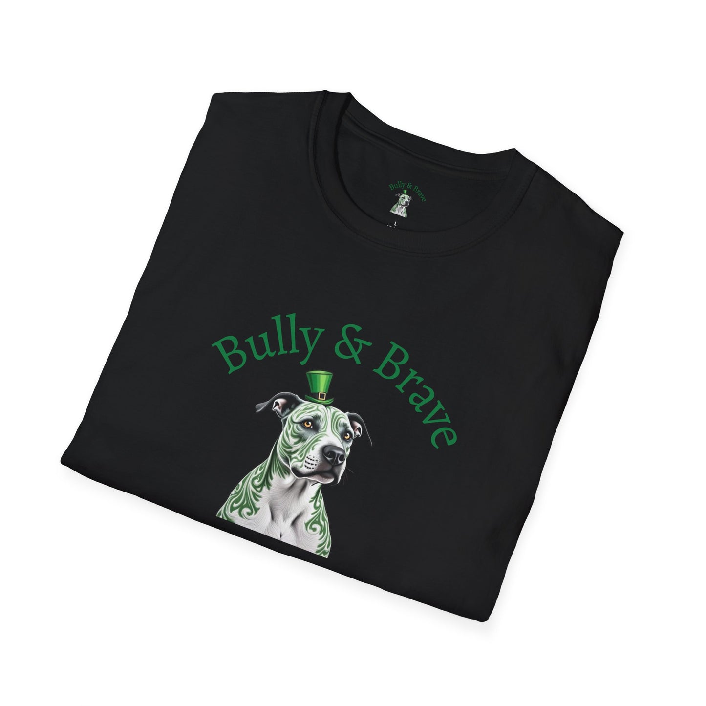 Bully & Brave Pit Bull T-Shirt — Green Tribal Rescue Dog Tee