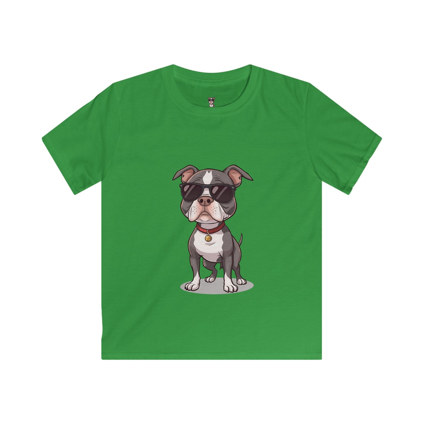 Kids T-Shirt — Cool Sunglasses Pit Bull Puppy Graphic Tee for Boys & Girls
