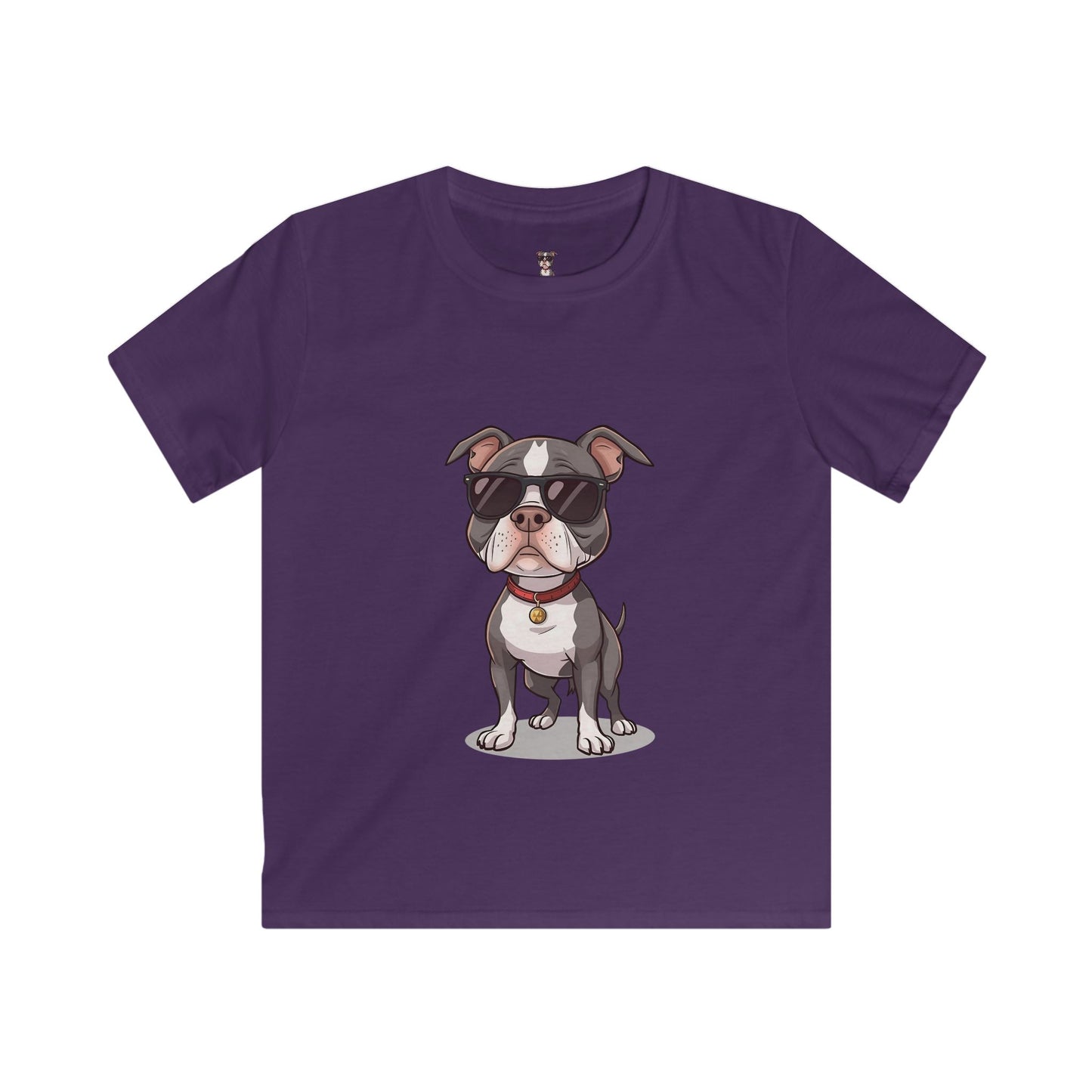 Kids T-Shirt — Cool Sunglasses Pit Bull Puppy Graphic Tee for Boys & Girls