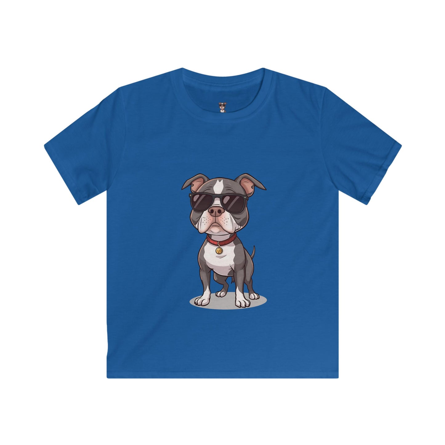 Kids T-Shirt — Cool Sunglasses Pit Bull Puppy Graphic Tee for Boys & Girls