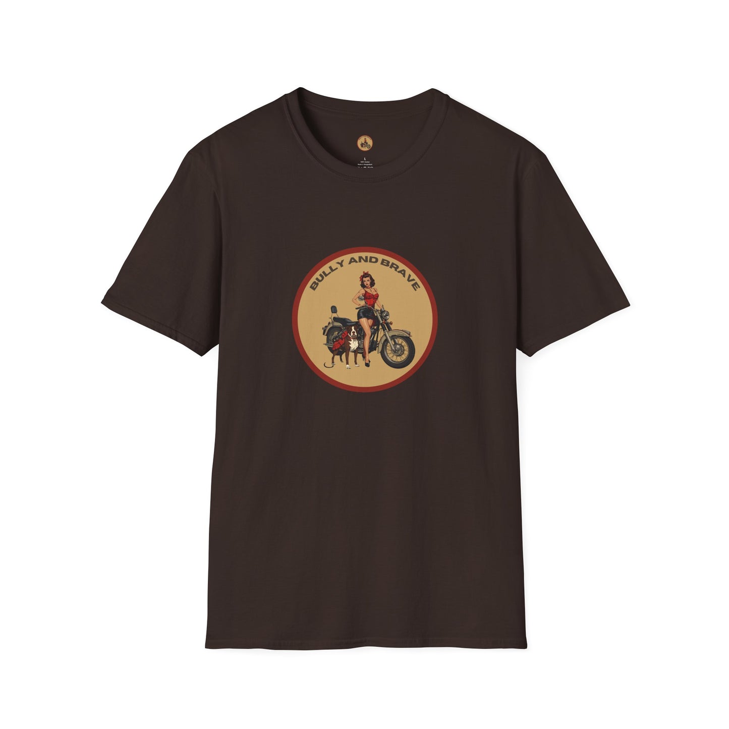 Motorcycle Pin-Up T-Shirt — Retro Biker Girl Graphic Tee