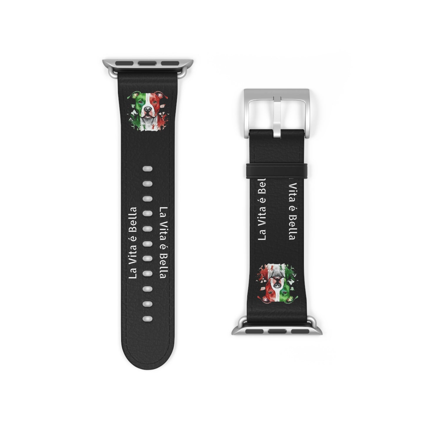 Italian Flag Dog Watch Band — “La Vita è Bella” Silicone Apple Watch Strap