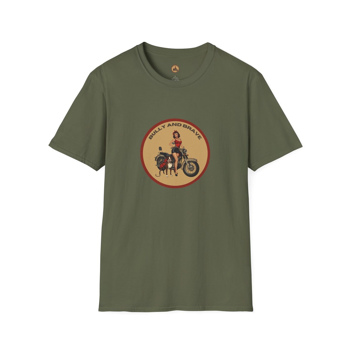 Motorcycle Pin-Up T-Shirt — Retro Biker Girl Graphic Tee