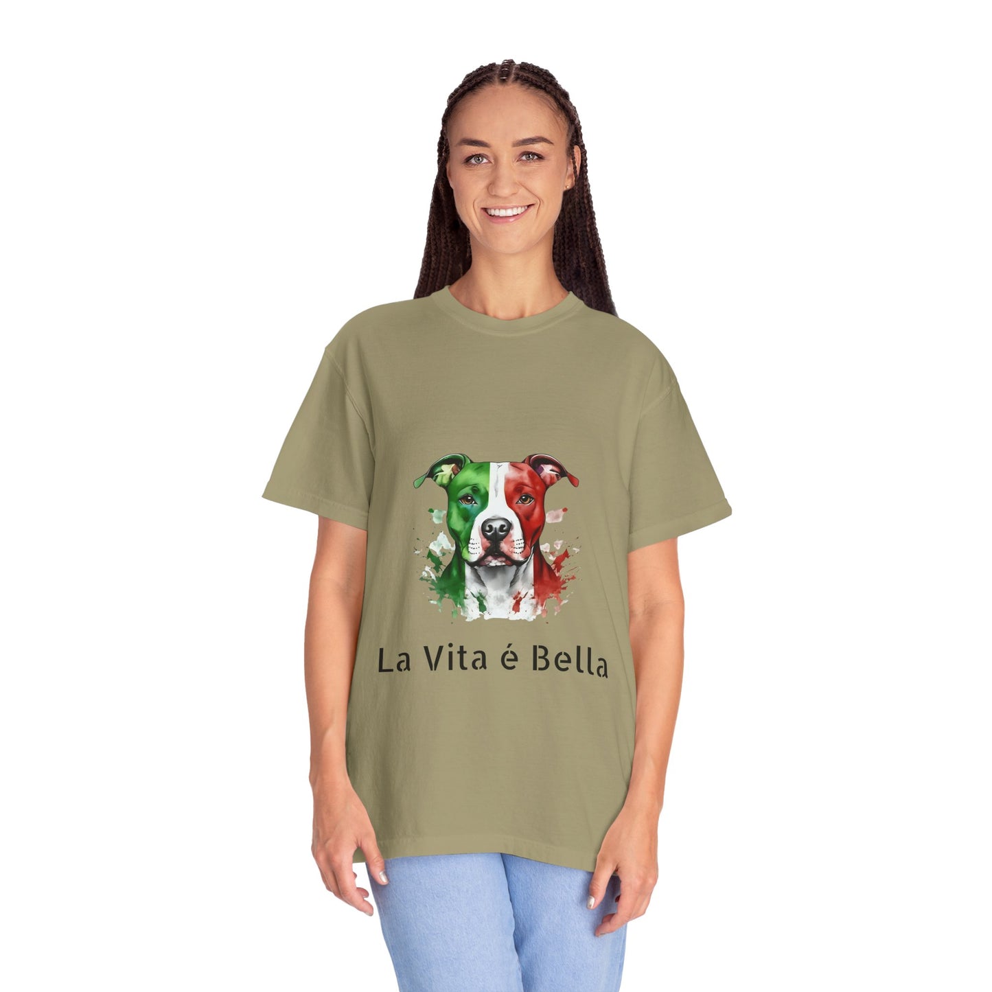 La Vita è Bella Italian Flag Pit Bull T-Shirt — Italian Pitbull Pride Tee
