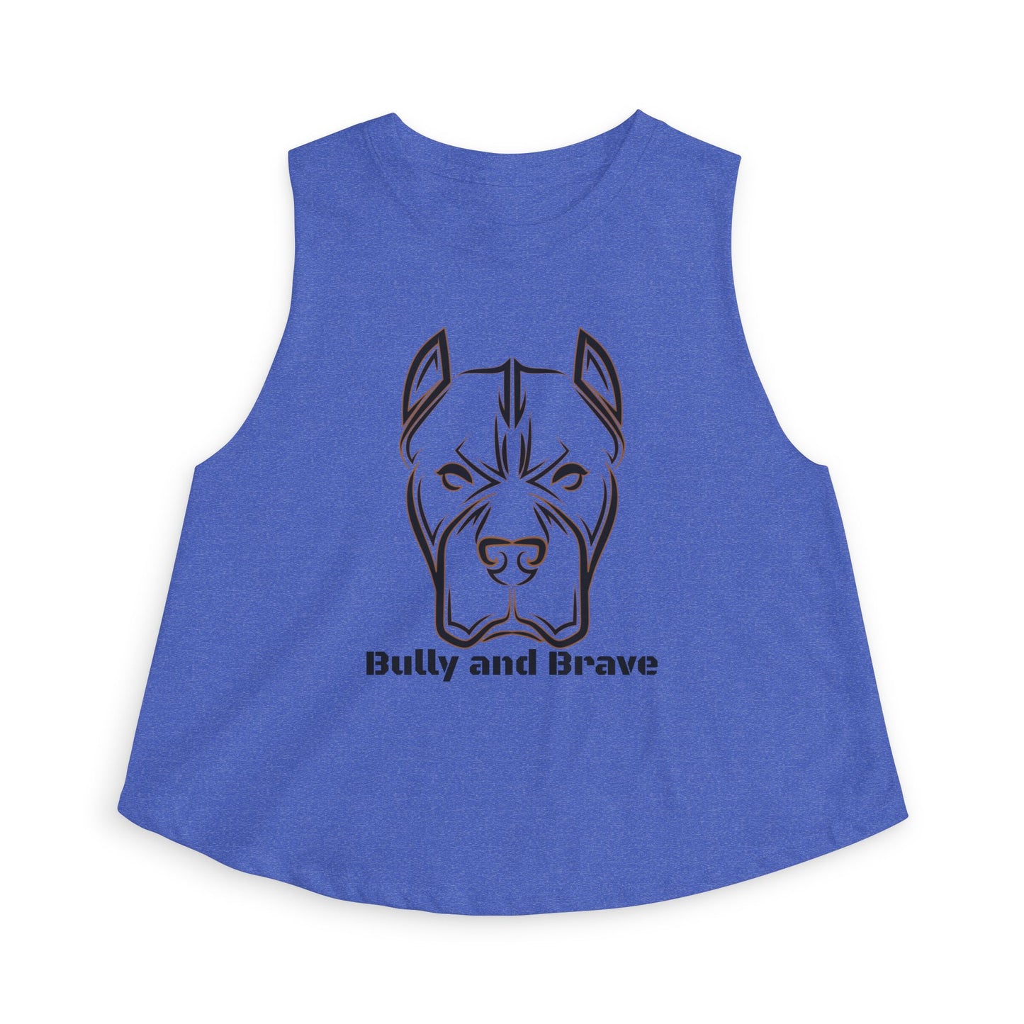 Bully and Brave Women's Crop Tank — Pit Bull Face Graphic Crop Top