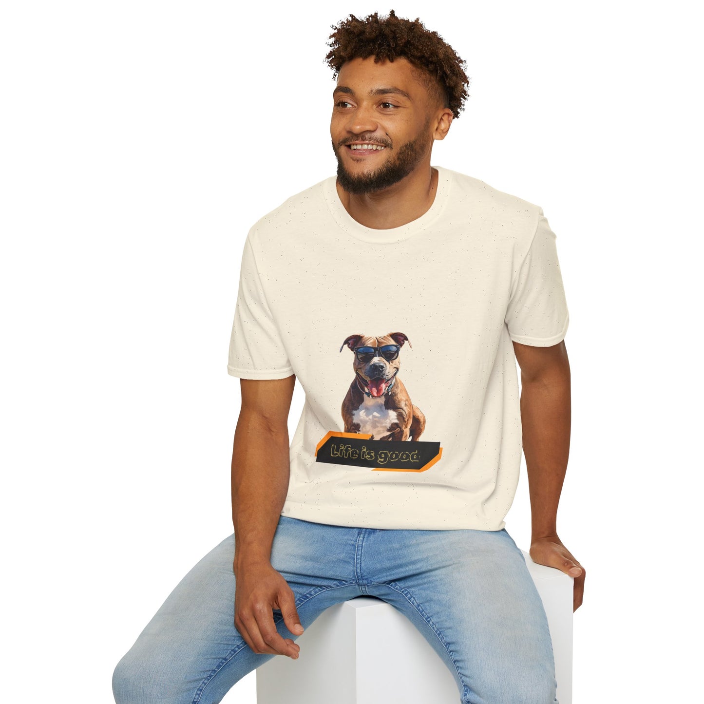 Staffordshire Bull Terrier Graphic T-Shirt — "Life is Good" Tee