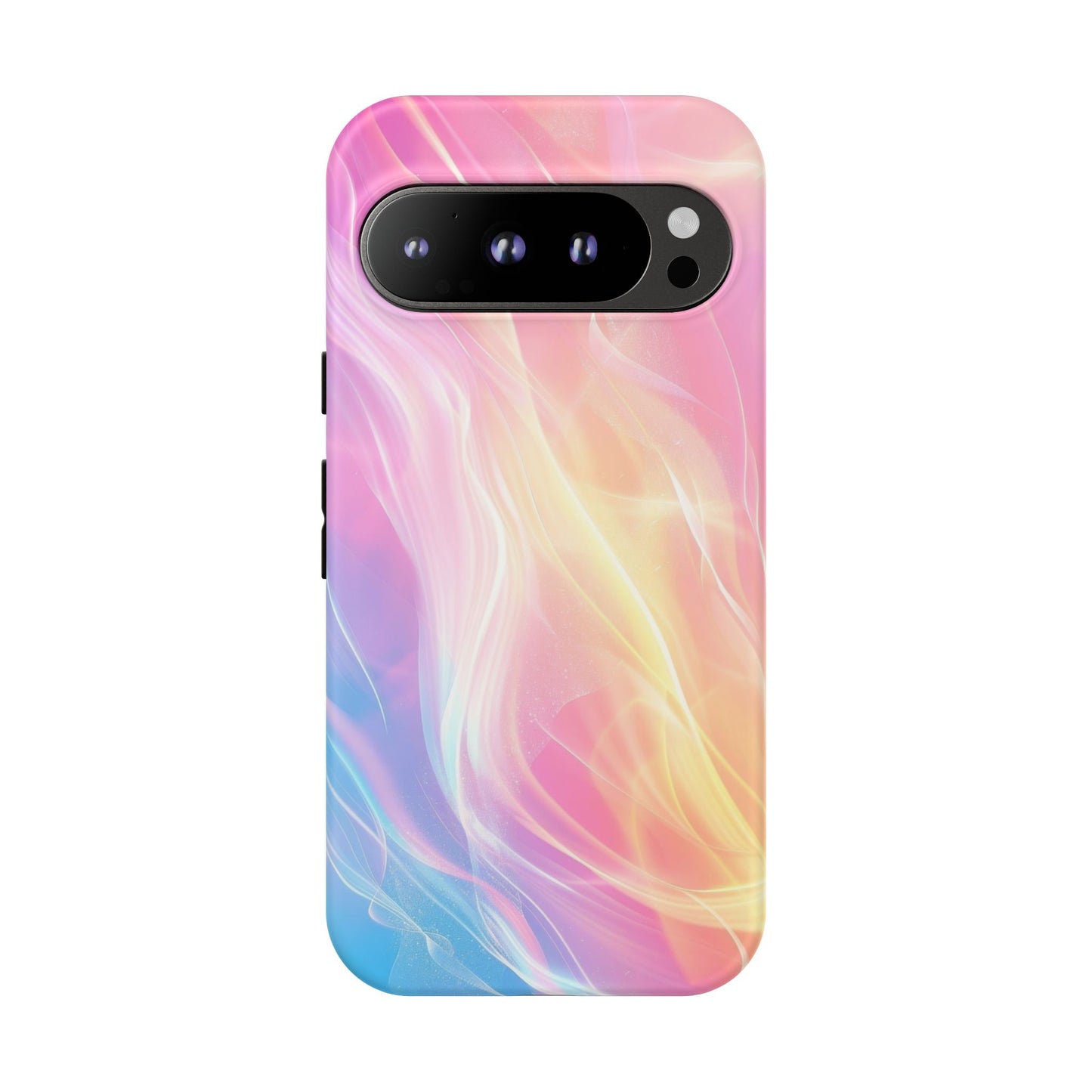 Pastel Marble Tough Phone Case — Protective iPhone Cover with Pink Blue Gradient Swirl