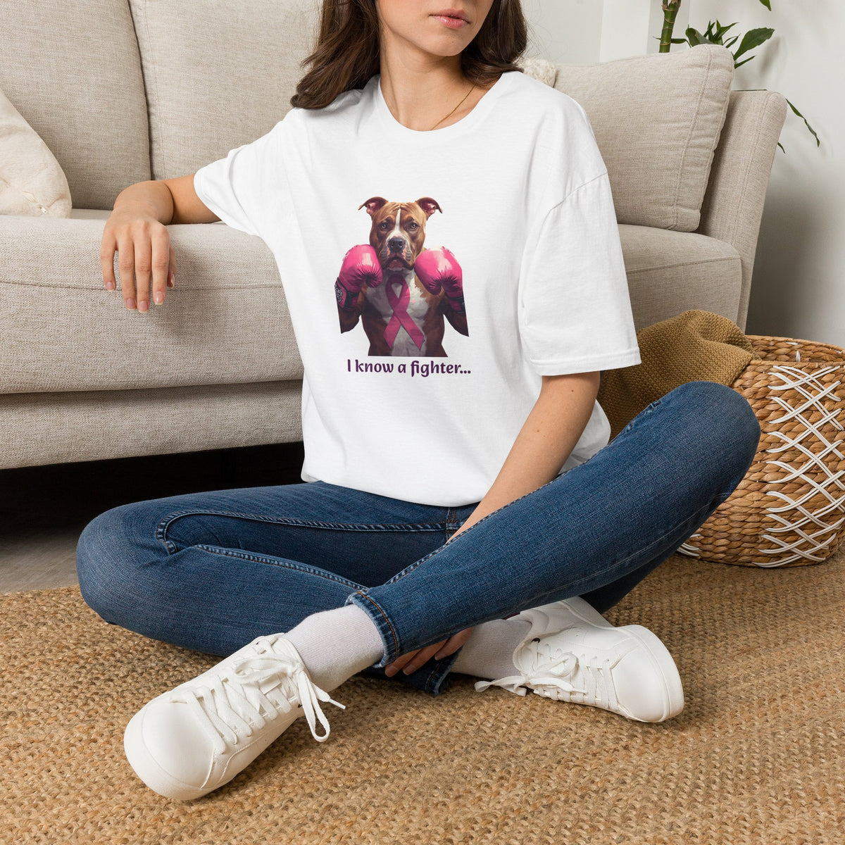 'Bully and Brave' with Pink Gloves 'I Know a Fighter' T-Shirt