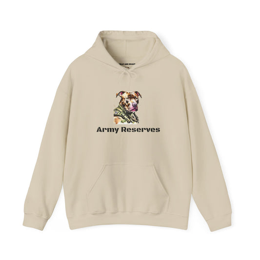 Army Reserves Dog Hoodie – Military Paw Print Sweatshirt