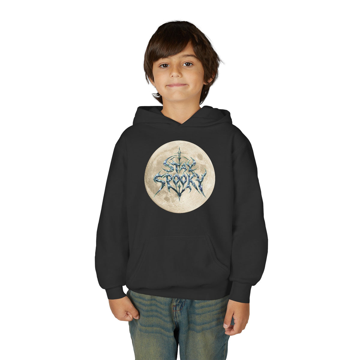 Youth Hoodie — 'Stay Spooky' Moon Graphic Hoodie