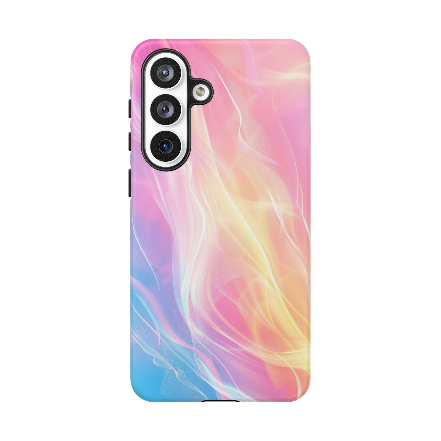 Pastel Marble Tough Phone Case — Protective iPhone Cover with Pink Blue Gradient Swirl