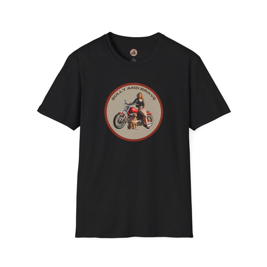 Retro Motorcycle Pin-Up T-Shirt — Biker Girl Graphic Tee