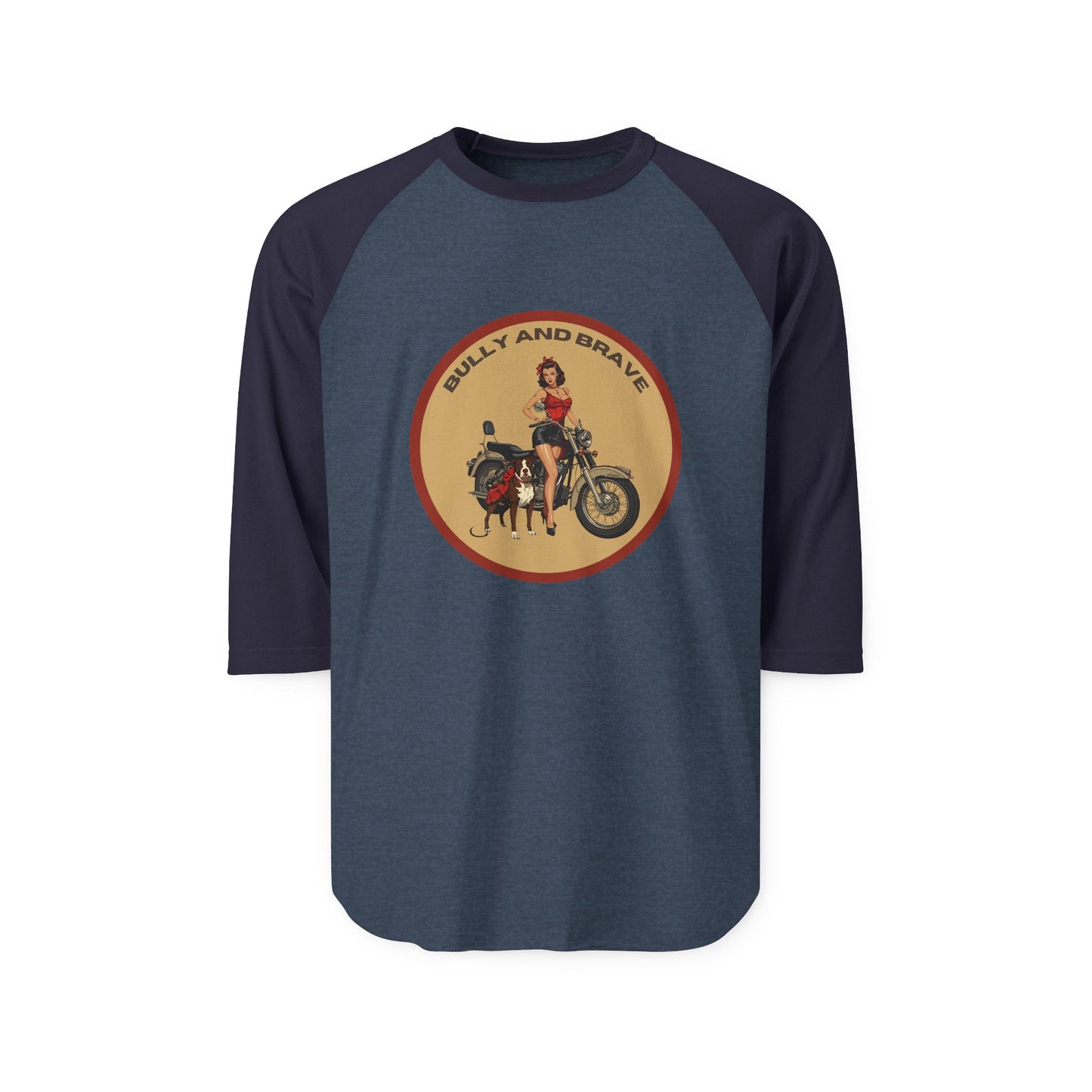 Ride On — "Bully and Brave" Vintage Motorcycle Raglan T-Shirt