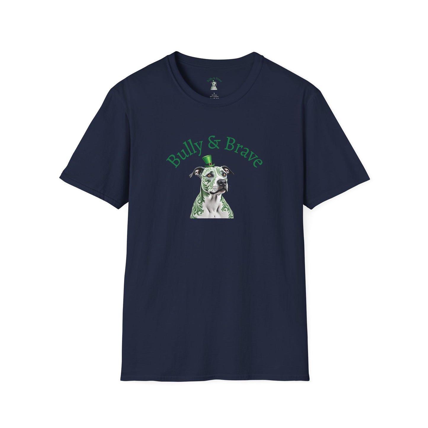 Bully & Brave Pit Bull T-Shirt — Green Tribal Rescue Dog Tee