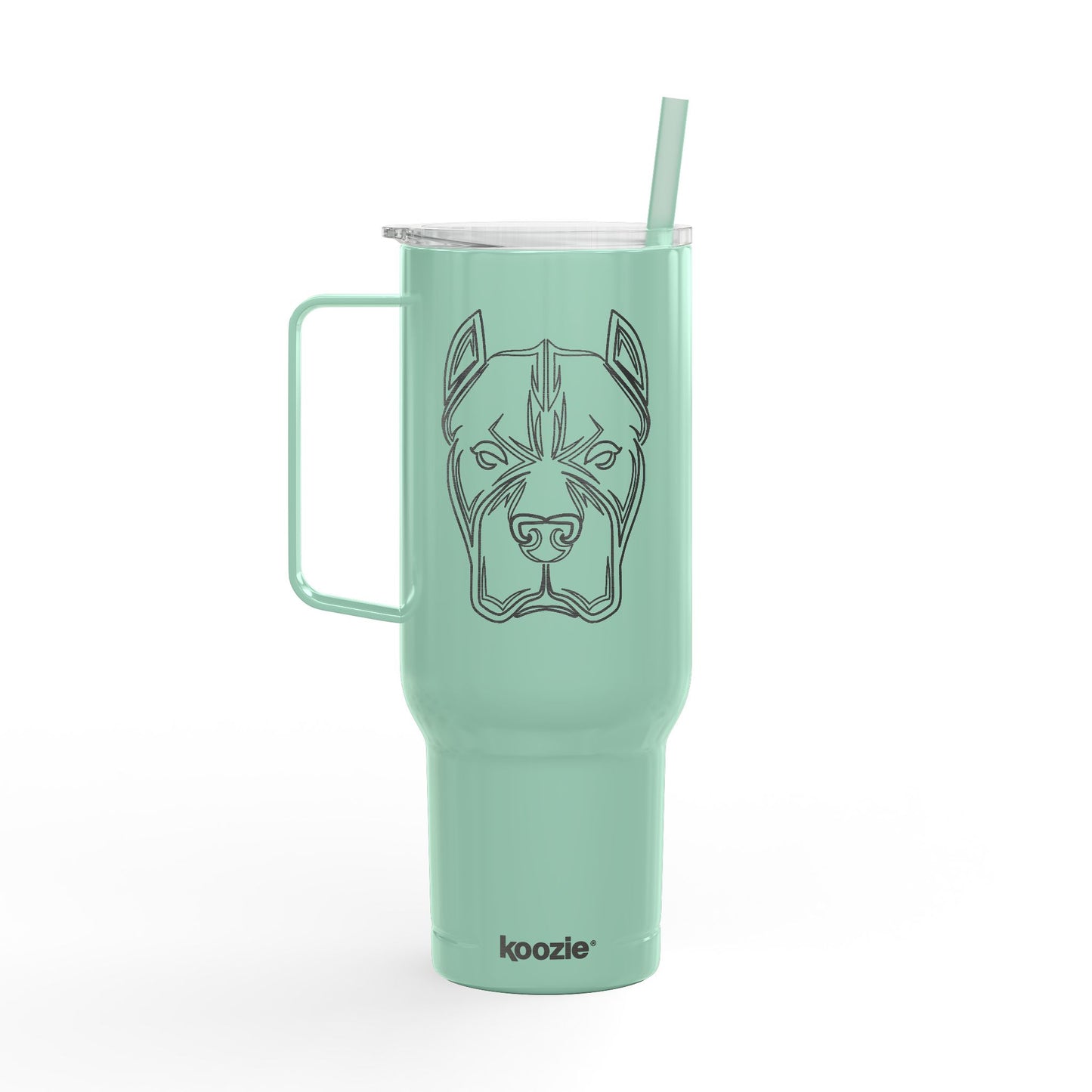 40oz Engraved Pitbull Tumbler with Lid