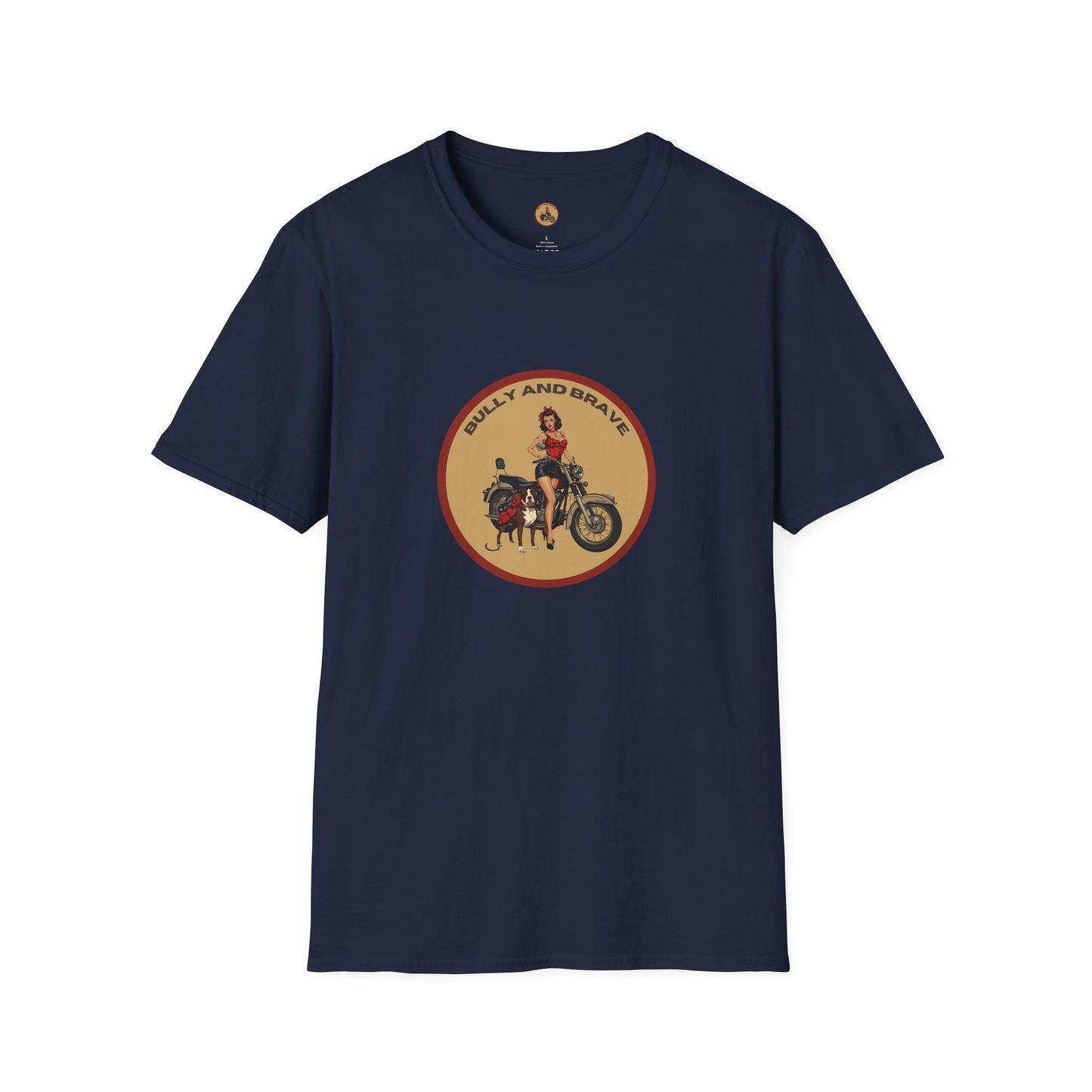Motorcycle Pin-Up T-Shirt — Retro Biker Girl Graphic Tee