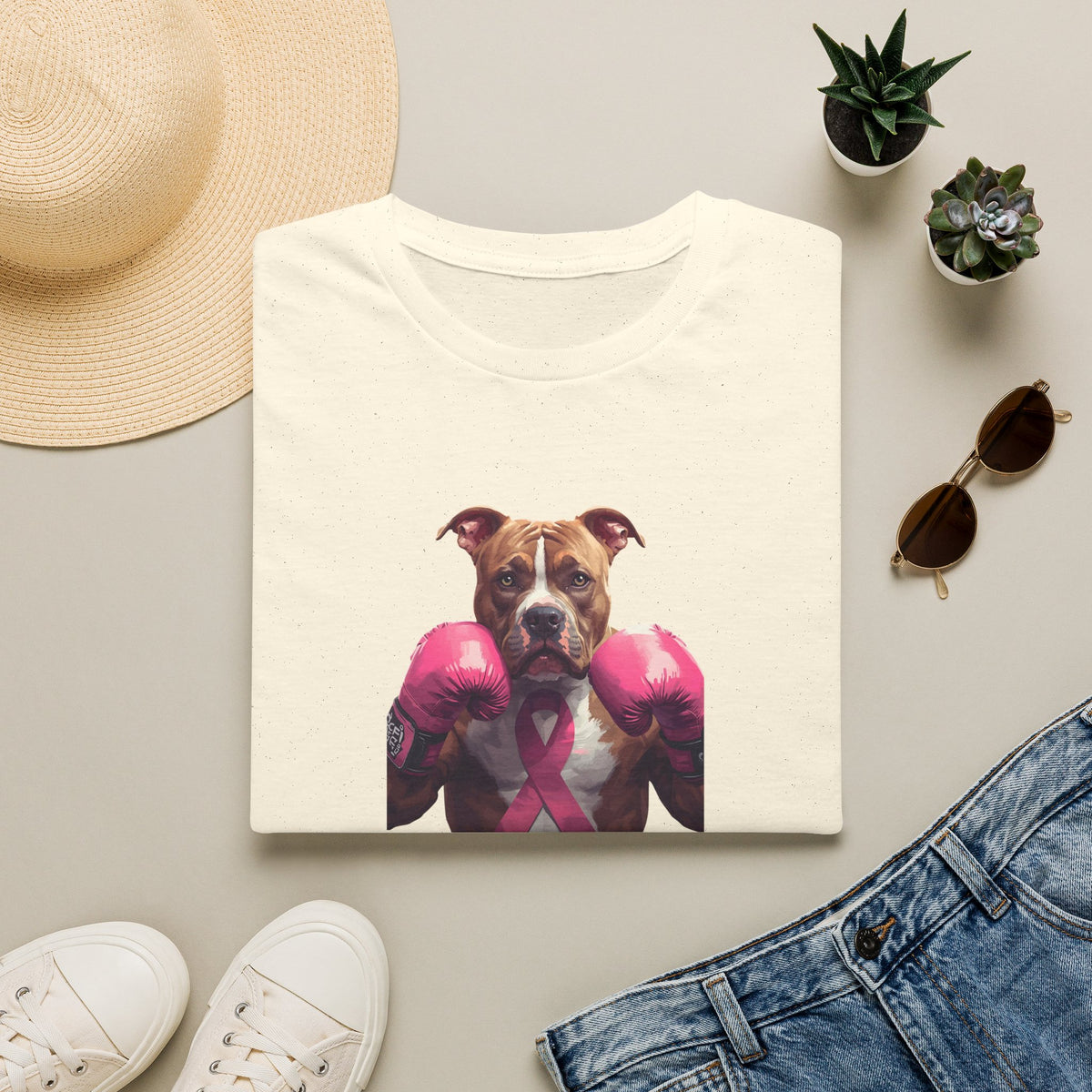 'Bully and Brave' with Pink Gloves 'I Know a Fighter' T-Shirt
