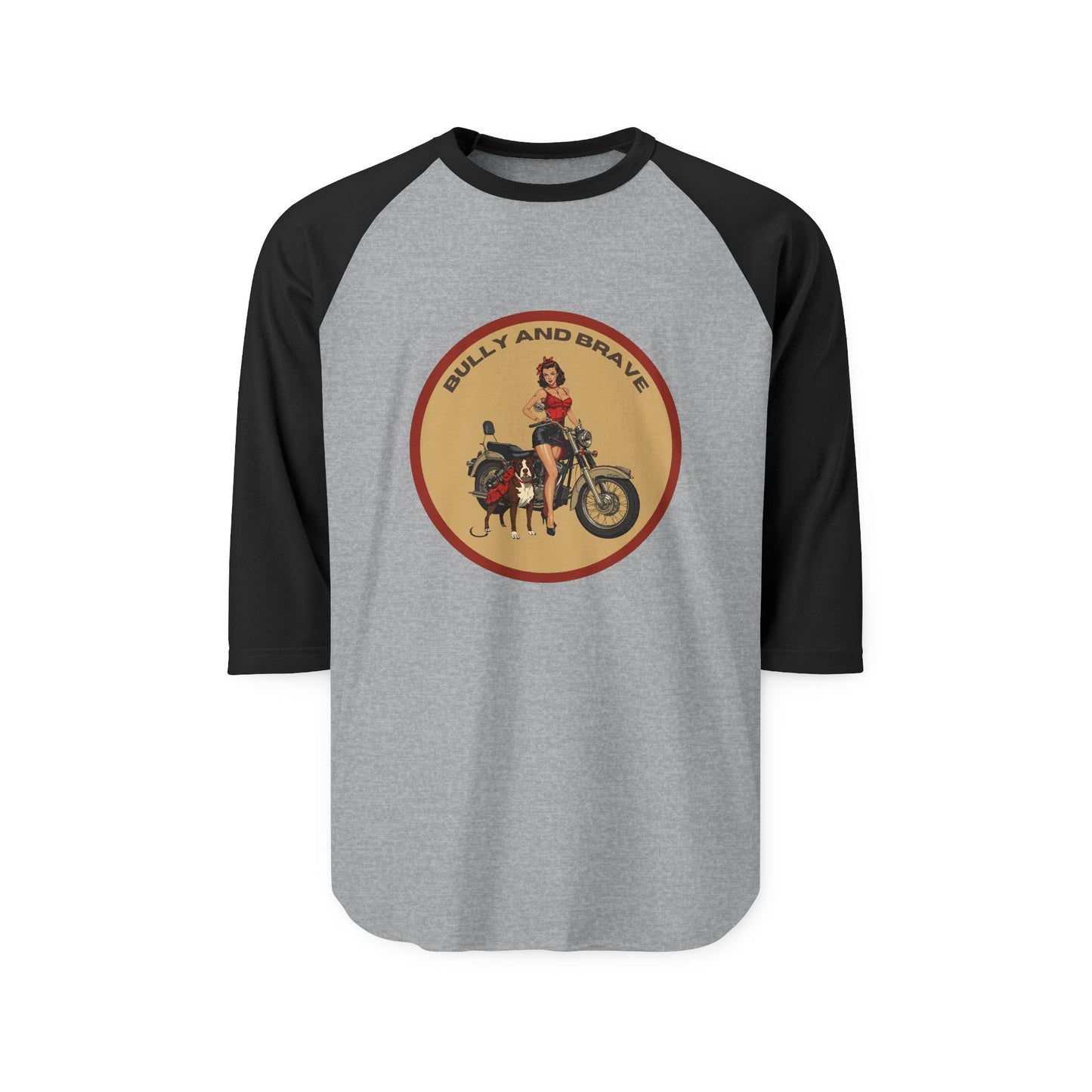 Ride On — "Bully and Brave" Vintage Motorcycle Raglan T-Shirt