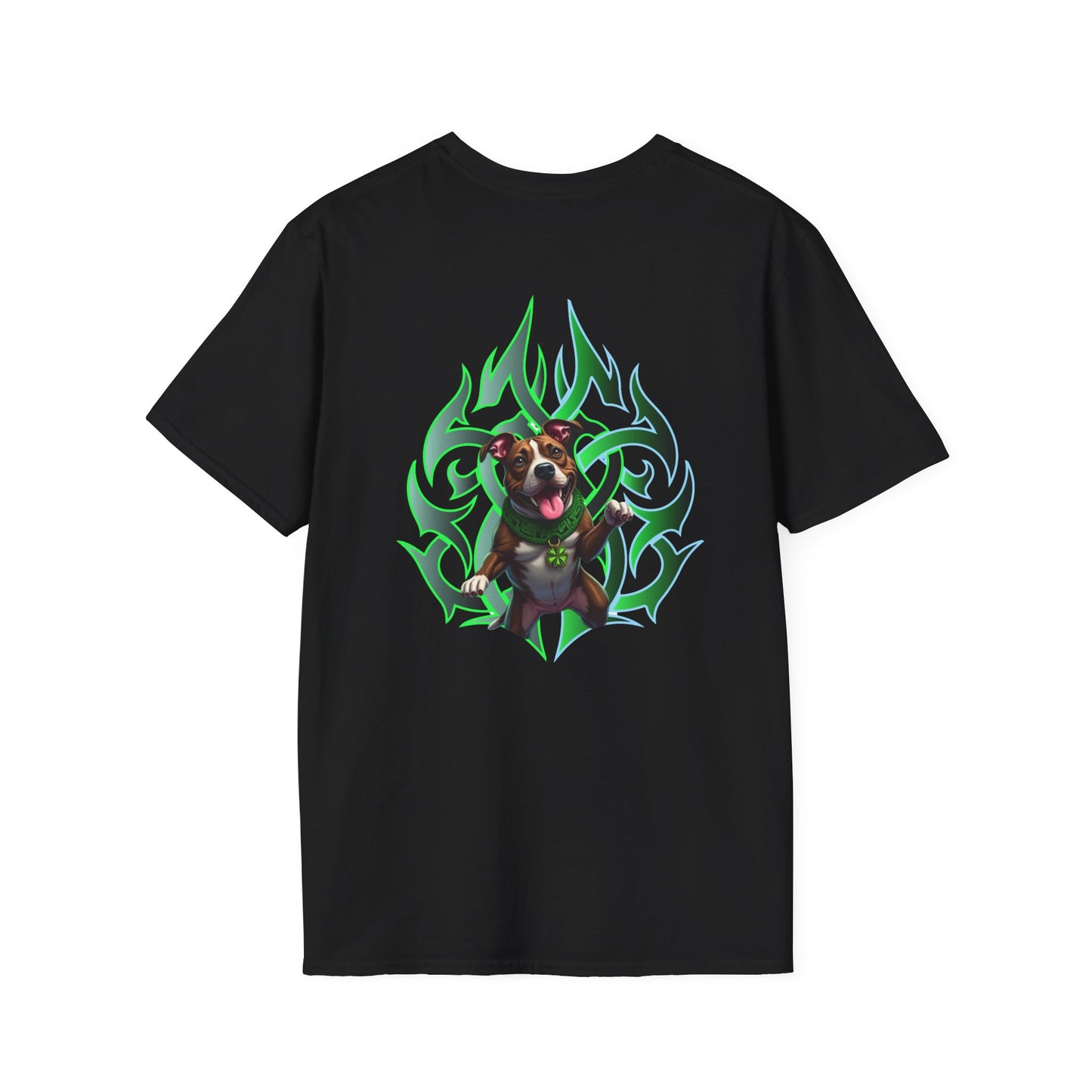 Bully & Brave Pit Bull T-Shirt — Green Tribal Rescue Dog Tee