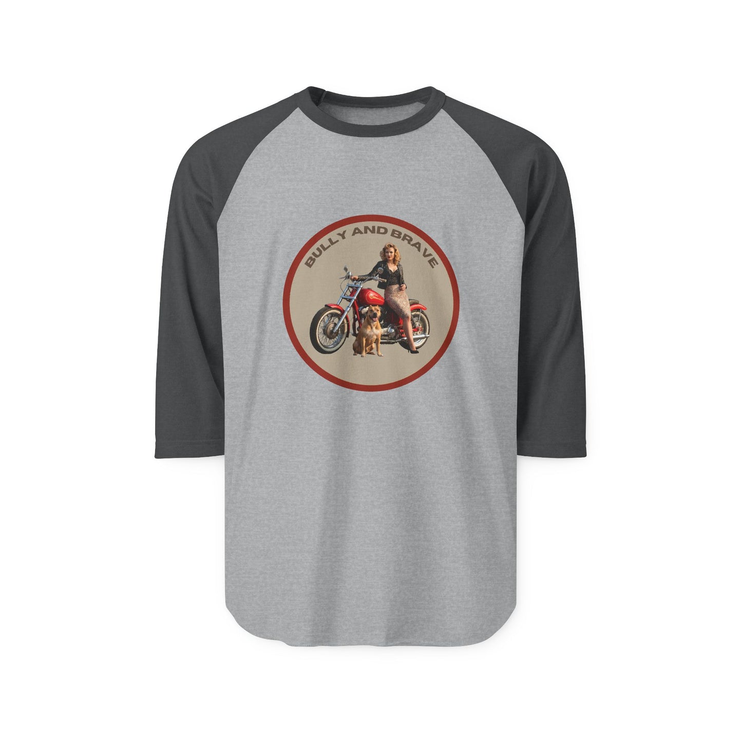 Ride On — "Bully and Brave" Vintage Motorcycle Raglan T-Shirt