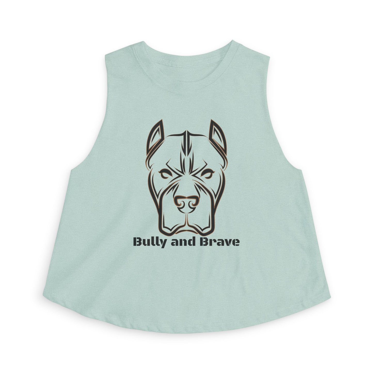 Bully and Brave Women's Crop Tank — Pit Bull Face Graphic Crop Top