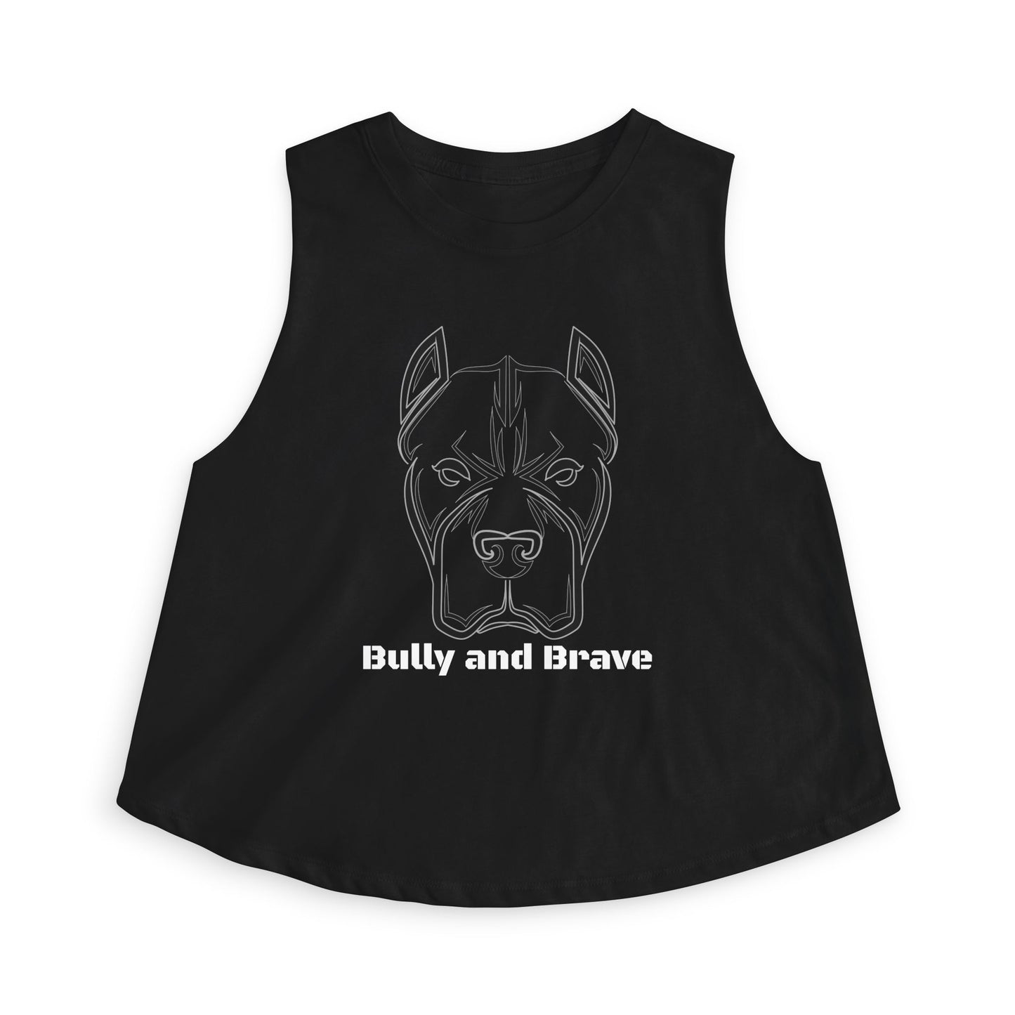 Bully and Brave Women's Crop Tank — Pit Bull Face Graphic Crop Top